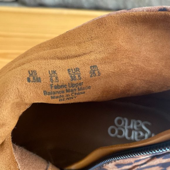 Franco Sarto Benny Ankle Bootie Camel Leopard Block Heel Size 8.5M - Picture 8 of 11